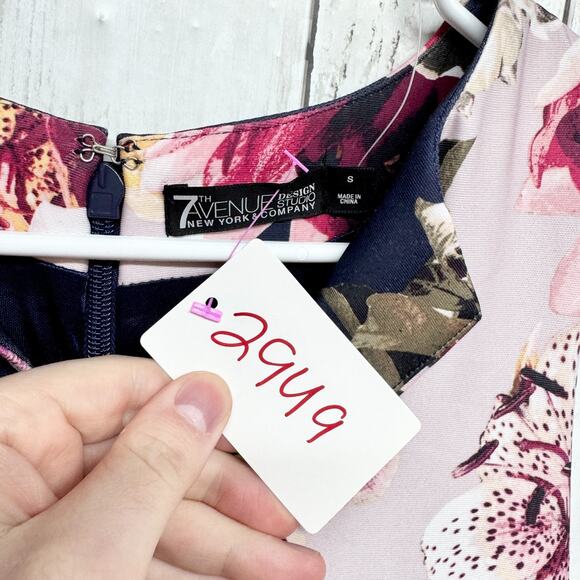 7th Avenue New York & Company Dress Women Size Small Floral Sleeveless Midi - Picture 3 of 8